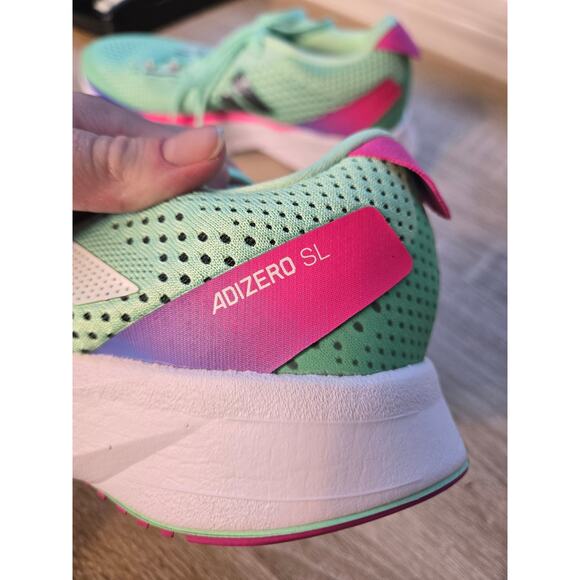 ADIDAS Women's Adizero SL Pulse Mint Lucid Fuchsia Running Shoes Size 6 GV9090 - Picture 4 of 10